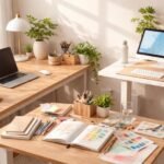 Ergonomikus íróasztal, különböző tárolók, és személyre szabott rendszerezés a munkastílushoz